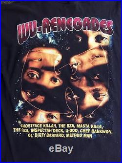 90s Vintage Wu Tang Clan Renegades T Shirt Tour Concert Rap Hip Hop