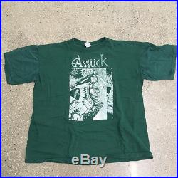 90s vtg ASSUCK og anticapital shirt green crass crust punk hard core grind 80s