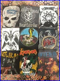 9 vintage &used Metal tee shirt lot Pantera Motorhead Venom Slayer GBH Baphomet