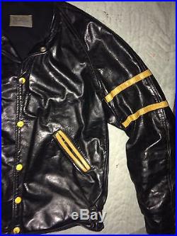 AMAZING! Vintage 50s To 60s All Leather Varsity Jacket. One Of A Kind True Vtg