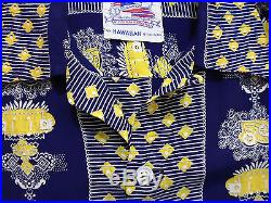 AUTH HAWAII VINTAGE 40s WWII Camicia Uomo Gabardine Man Hawaian Gab Shirt Sz. S