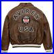 AVIREX Men’s Leather Jacket Cowhide Brown Handmade American Military Bomber