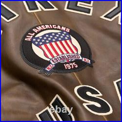 AVIREX Men's Leather Jacket Cowhide Brown Handmade American Military Bomber