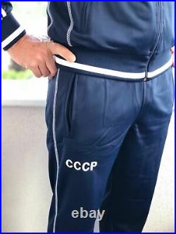 Adidas USSR CCCP vintage Soviet Union Russia track suit 80 olympics uniform Blue