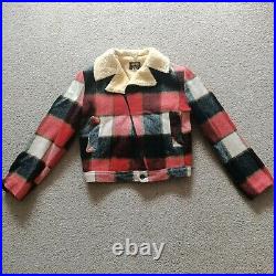 Alpine By Jedsons Vintage Lumberjack Jacket 70s Retro Wool Plaid Coat Sz 16 M L