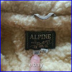Alpine By Jedsons Vintage Lumberjack Jacket 70s Retro Wool Plaid Coat Sz 16 M L