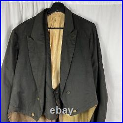Antique 1890s Tailcoat & Vest Jacket Comstock Load Mining