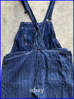 Antique 1910s Stifel Indigo Wabash Dot Overalls One Pocket Workwear Vintage Blue
