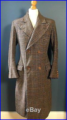 Arc 171 Vintage 1930’s 1940’s tweed half belted brown overcoat size 38