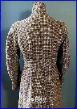 Arc 171 Vintage 1930's 1940's tweed half belted brown overcoat size 38