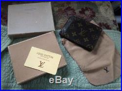 Authentic VINTAGE LV Louis Vuitton Monogram Leather Men’s Wallet Box withBox Cloth