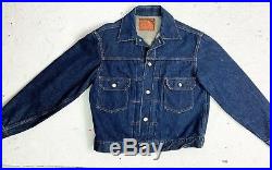 Authentic Vtg Levis Type 2 507 XX Big E Denim Jacket Early 1950s Leather Tag
