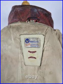 Avirex Vtg Mohawks Varsity Baseball Leather Jacket Size XLarge