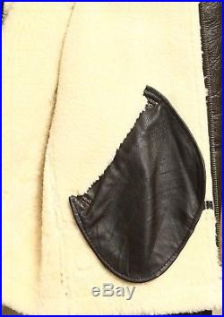 B3 Brown Bomber WWII Pilot Real Shearling Sheepskin Leather Jacket