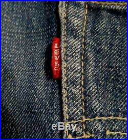 BIG E vintage 60s LEVIS 501 selvedge V Stitch Button fly JEANS 34x26 Estate Find