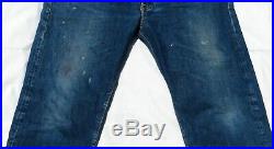 BIG E vintage 60s LEVIS 501 selvedge V Stitch Button fly JEANS 34x26 Estate Find