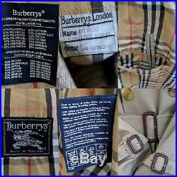 BURBERRY Homme'Burberrys' Prorsum Classic Beige Trench Coat UK M 12 14 Vintage