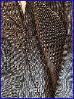 Bespoke 1960s 3 Three Piece Harris Tweed Shooting Suit Hacking Jacket 38 40