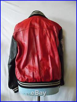 Blouson Teddy Redskins cuir rouge vintage Jacket red leather Redskins