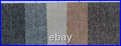 Blue Checked Plaid Wool Blend Herringbone Coat Men Long Overcoat Winter Business