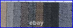 Blue Checked Plaid Wool Blend Herringbone Coat Men Long Overcoat Winter Business