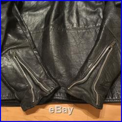 Brooks 60's vintage lace-up black motorcycle biker leather pullover jacket 38/40