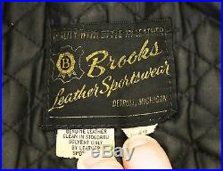Brooks Leather Skull Studded Jacket Car Club Motorcycle MC Vintage Mens Jacket