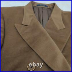 Burberry Vintage Coat Mens Brown Long Overcoat Trench Wool Cashmere Size 50/L