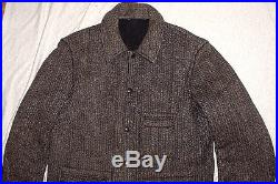 C1940 RARE Brown’s Beach Cloth Wool Black White & Grey Men’s Jacket M to L