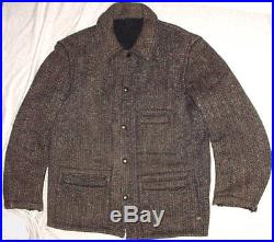 C1940 RARE Brown's Beach Cloth Wool Black White & Grey Men's Jacket M to L