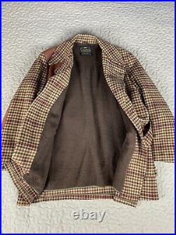Campus Outerwear Vintage Made in USA Houndstooth Sherpa Long Coat Jacket 42 Wool