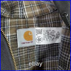 Carhartt Deadstock USA Made Hoodie Zip Up Flannel Lined Mens Medium Reg Jacket