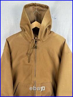 Carhartt tan insulated hooded duck coat