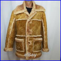 Caribou Clothes Vintage 1980 Shearling Sheepskin Coat Men's XL Marlboro Man