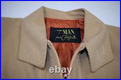 Corduroy Jacket VTG 70s 2 Zip Pocket Tan Corduroy Jacket Sz M Burnt Orange Lined