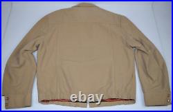 Corduroy Jacket VTG 70s 2 Zip Pocket Tan Corduroy Jacket Sz M Burnt Orange Lined