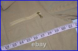 Corduroy Jacket VTG 70s 2 Zip Pocket Tan Corduroy Jacket Sz M Burnt Orange Lined