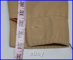 Corduroy Jacket VTG 70s 2 Zip Pocket Tan Corduroy Jacket Sz M Burnt Orange Lined