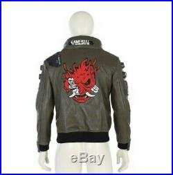 Cyberpunk 2077 Brown Faux Leather Halloween Cosplay Costume Jacket XS-5XL Custom