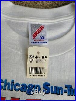 DEADSTOCK 90s VTG Chicago Bulls MICHAEL JORDAN 1993 Sun Times RAP tee Shirt XL