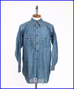 Deadstock 1930s Montgomery Wards Pioneer Chambray Work Shirt with NRA Code Label