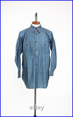 Deadstock 1930s Montgomery Wards Pioneer Chambray Work Shirt with NRA Code Label