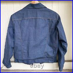 Deadstock Vintage 1970's Levi's Orange Tab Dark Denim Jacket Blanket Lined sz 44