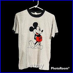Disney Men's T-Shirt Size S Mickey Mouse 70s Gray Disney Tropix Togs USA