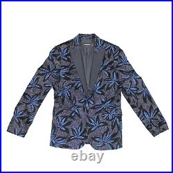 Dsquared2 Flower Velour Blazer In Black & Blue RRP £1475 SOLD OUT WORLDWIDE