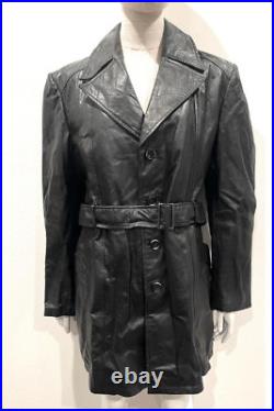 Dutch Boy Black Leather Trench Coat