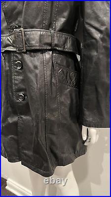 Dutch Boy Black Leather Trench Coat