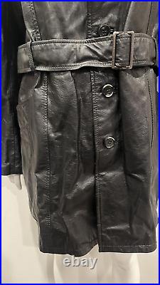 Dutch Boy Black Leather Trench Coat