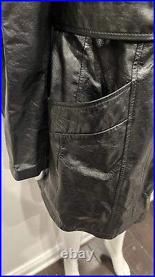 Dutch Boy Black Leather Trench Coat