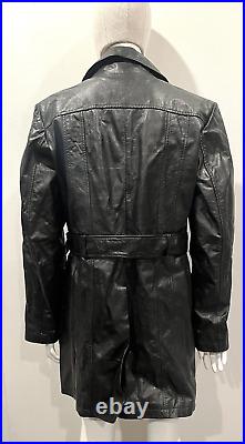 Dutch Boy Black Leather Trench Coat